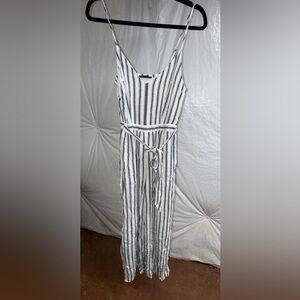 American Eagle Outfitters Black and White Striped Jumpsuit